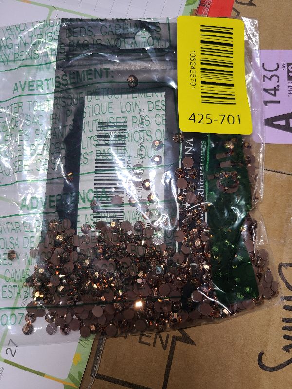 Photo 1 of 1440 Pcs SS20 5mm Flatback Rhinestones for Nails Art Crafts Glitter Round Shine Gems AB Crystals DIY Clothes Shoes ?Bronze AB?