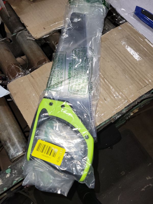 Photo 1 of 14 in. Pro Hand Saw, 11 TPI Fine-Cut Soft-Grip Hardpoint Handsaw Perfect for Sawing, Trimming, Gardening, Cutting Wood, Drywall, Plastic Pipes, Sharp Blade, Ergonomic Non-Slip Handle (green)