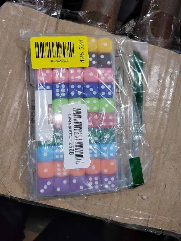 Photo 1 of 16MM Standard 6 Sided Dice Set, 50 Pieces Colorful Dice for Board Games, Classroom Math Bulk Game Dice, Make Entertainment More Exciting