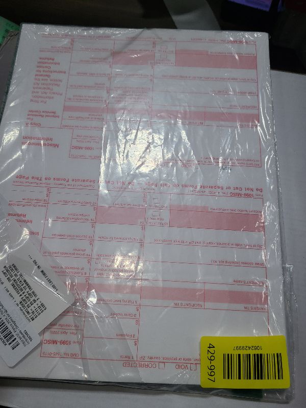 Photo 1 of 1099 MISC Forms 2025 Laser Tax Forms 4 Part Kit for 25 Individuals - Designed for QuickBooks and Accounting Software 1099 Misc 2025