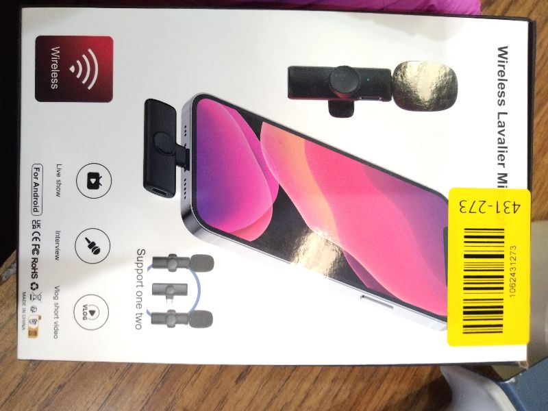 Photo 1 of 2 Packs Wireless Lavalier Microphone for iPhone 17/16/15/iPad/Android/Phone/PC/Laptop, Plug-Play Mini Mic with Noise Reduction, Lapel USB C Microphone for Video Recording, Interview, Vlogging