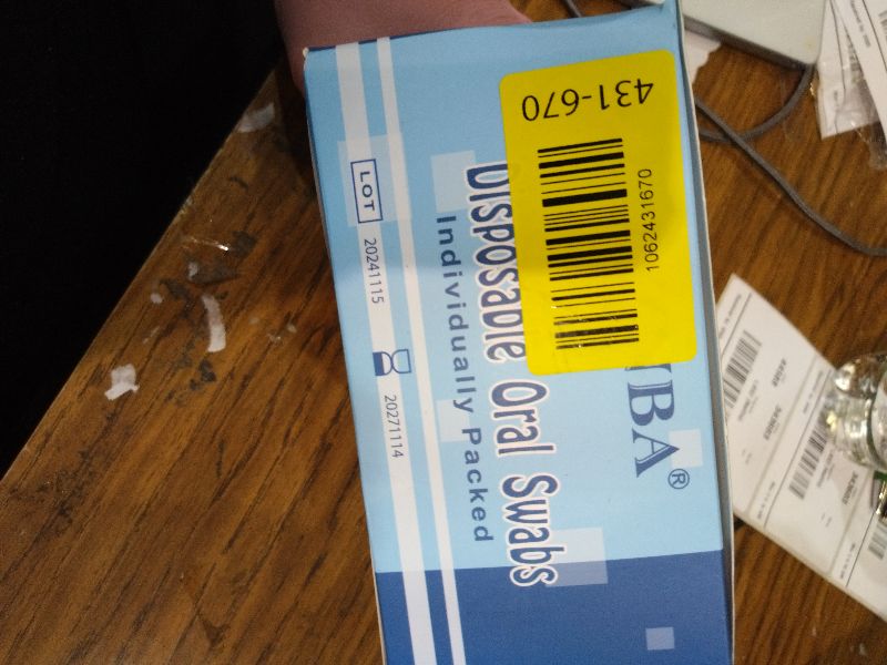 Photo 1 of (50 Pack) Disposable Oral Swabs, Sterile Dental Sponge Swabsticks Unflavored for Mouth & Gum Cleaning
