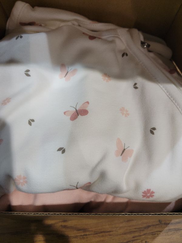 Photo 1 of 2-Pack Organic Baby Sleep Sacks, 100% Cotton - Soft & Breathable 0.5TOG Baby Wearable Blanket, Toddler Sleeping Sack 6-18 months, Easy to Wear Transitional Swaddles for Newborns (Butterflies, M)