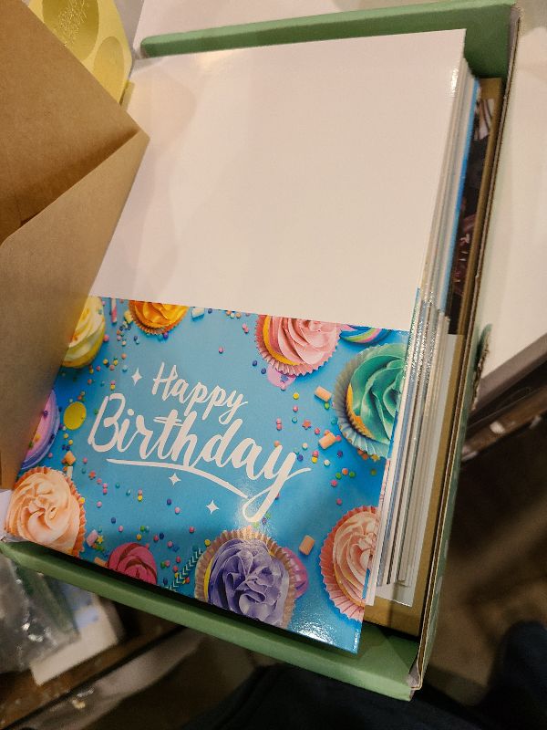 Photo 1 of 100 Happy Birthday Cards with Envelopes, 20 Unique Designs, Birthday Cards Bulk with Short Generic Message Inside, 4x6 inches, Assorted Birthday Cards Assortment for Business, Office and Personal