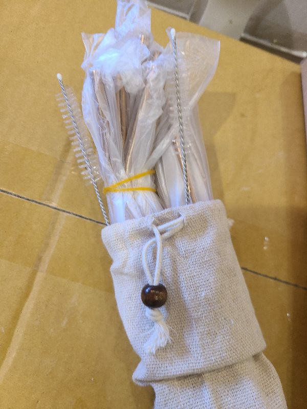 Photo 1 of 18 Piece Copper Stainless Steel Straws, 8.5 '' Reusable Rose Gold Drinking Straws,with Portable Pouch (8 Straight/8 Bent/2 Brushes)