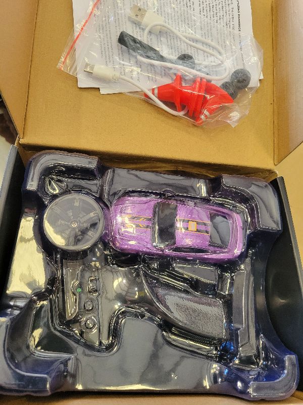 Photo 1 of 1:43 Scale Mini Racing Drift Car Model?2.4GHz Remote Control Car, 4WD High Speed Race with Lights,Racing Tires,RC Toys Hobbyist Gift for Adults, Kids, Boys, Girls (Purple)