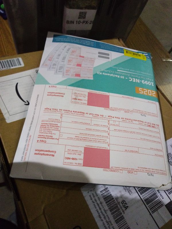 Photo 1 of 1099 NEC Tax Forms 2025 with Envelopes, 1099 NEC Tax Form Kit– Great for Accounting, 50 Self Seal Envelope, 50 Pack (1099 NEC 50 With Envelopes)