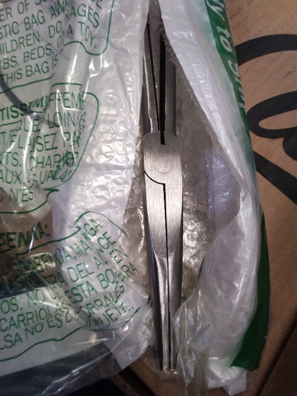 Photo 1 of 11-Inch Long Reach Needle Nose Pliers ?Straight Needle Nose Pliers with Milled Jaws & Non-Slip Grips for Mechanics, Electricians, and Home Repairs