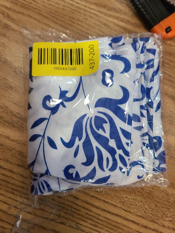 View 2 of 2 Pack Chinoiserie Wreash Sash for Front Door, Satin Sash for Wreath for Embroidery Monogram Spring Garland Ribbon Holiday Party Wedding Doorway, Blue Floral