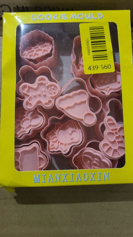 Photo 1 of 10 Piece Mini Christmas Cookie Cutters, 3d Raised Design Cookie Stamps, Mini Gingerbread, Snowflake, Snowman, Candy Baking Molds, Christmas Ornament Cookie Cutter Set
