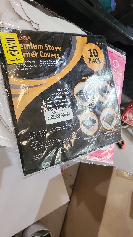 Photo 1 of 10 pack, gas stove protector, stove burner liners, stovetop range protectors, set top burner covers black, size 10.6” x 10.6” non stick reusable cover easy to clean, double thickness