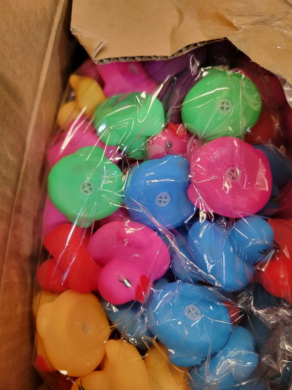 Photo 1 of 144-Pack Mini Rubber Ducks Set, Mini Colorful Rubber Duckies Bath Toy for Child,Float & Squeak Tiny Ducks Pool Toy Set for Kids Party Favors,Birthday Party Supplies,Prize Rewards