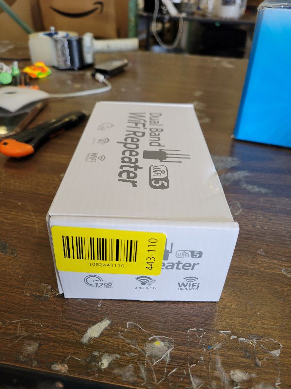 Photo 1 of 1200Mbps Dual Band 5GHz/2.4GHz WiFi Extender, WiFi Extender Signal Booster, 12880 Sq.Ft Coverage, 105-Device Support, Setup for Home & Outdoor Use