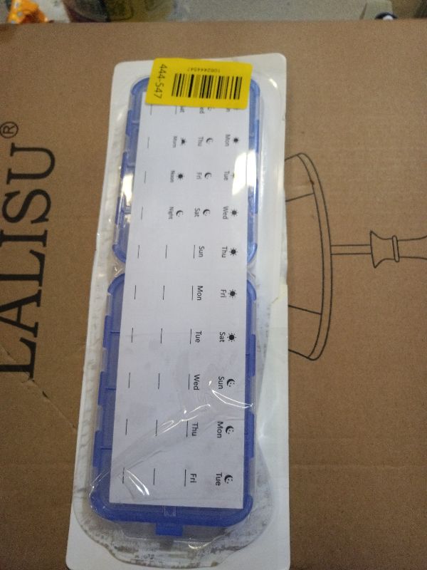 Photo 1 of 14 GRIDS Travel Pill Organizer Box with Labels - Travel Medicine Case Kit - Pocket Daily Pharmacy Container - Travel Medication Holder Dispenser for Fish Oil Vitamin Supplement Storage - Clear Blue