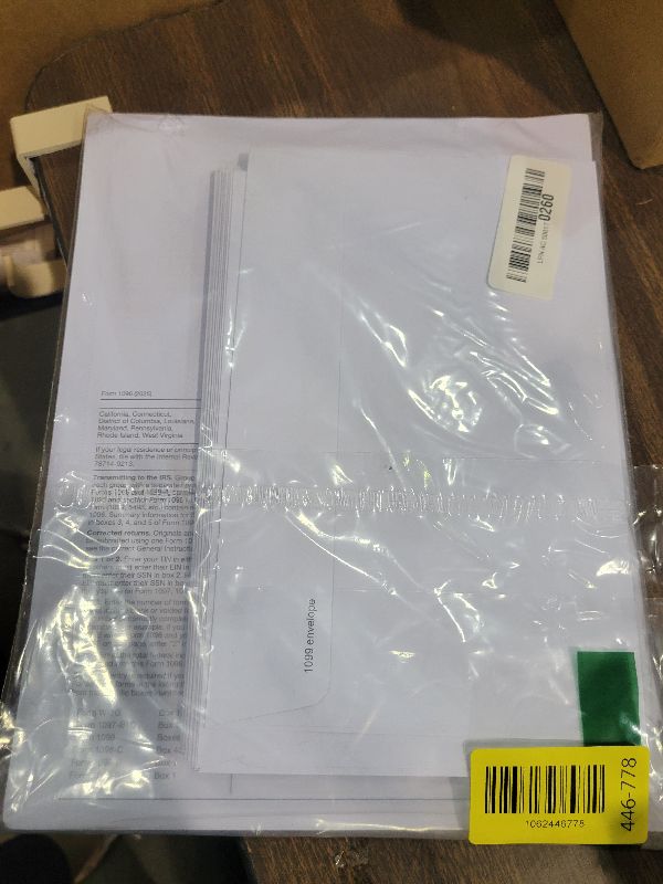 Photo 1 of 1099 MISC Forms 2025, 4 Part Tax Forms Kit, 25 Vendor Kit of Laser Forms Designed for QuickBooks and Accounting Software, 25 Self Seal Envelopes Included