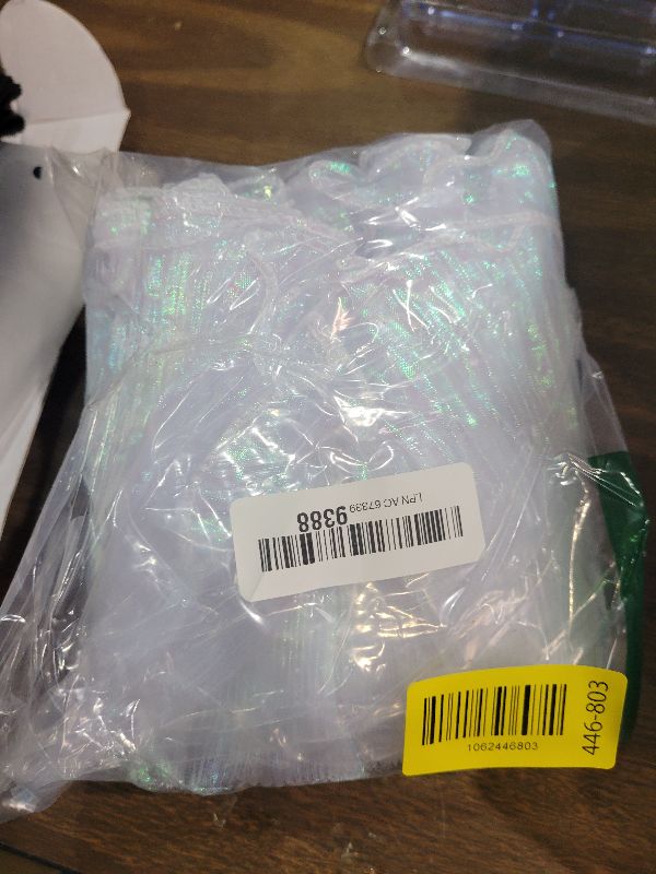 Photo 1 of 15 Yards Iridescent White Ruffle Ribbon Pleated Lace Fabric Trim Organza Ruffled Fabric Chiffon Ribbon Tulle Decorative Ruffle Lace Border for Sewing Dress Bag Costume Cake Decor (Iridescent White)