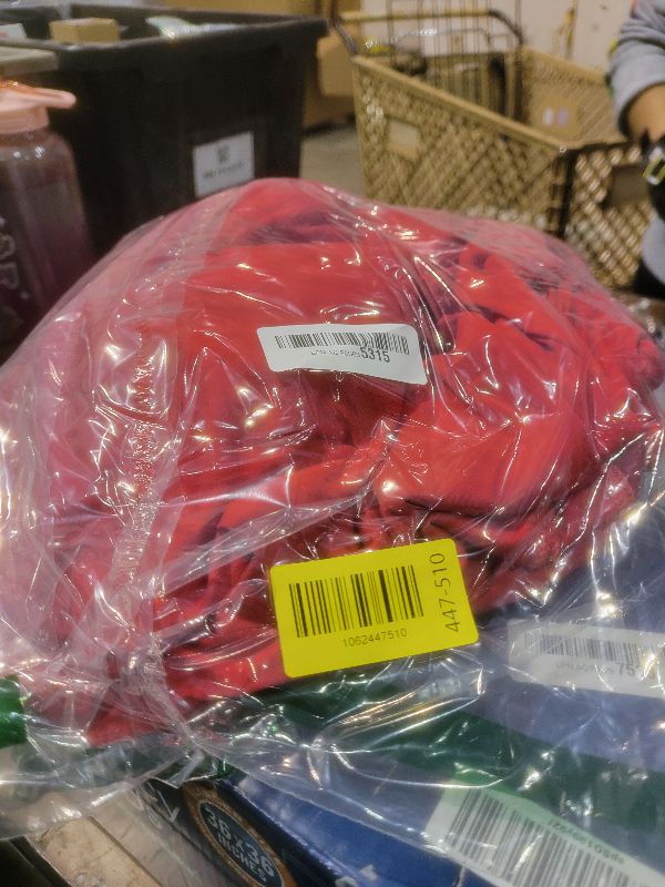 Photo 1 of 10ft x 8ft Wrinkle Free Red Backdrop Curtains for Parties, Polyester Photo Backdrop Drapes 2 Panels 5x8ft for Wedding Birthday Party Christmas Photography Background for Backdrop Stand