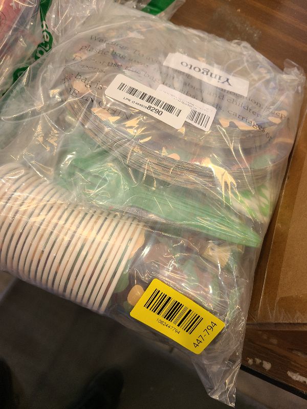 Photo 1 of 198pcs Army Birthday Party Decorations Include Camo Plates and Napkins Set, Banner, Hanging, Tablecloth, Balloon, Cupcake Topper, for Camouflage Hunting Military Theme Birthday Party, Serve 25