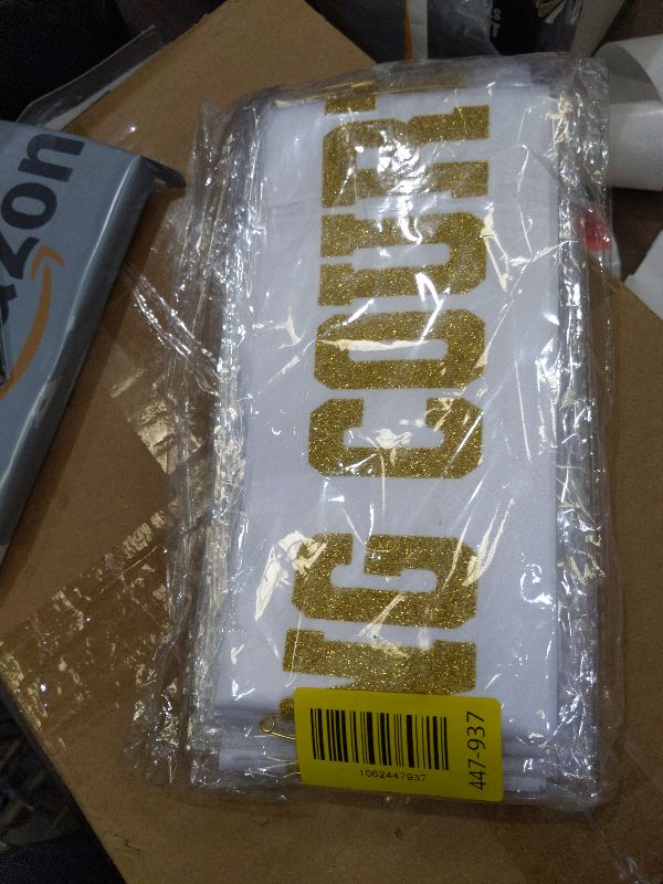 Photo 1 of 10 Pcs Homecoming Court Sashes 2026 White with Gold Glitter Letter for School Cosplay Pageants Homecoming Party Dance Graduation Party Favors (White + Gold)