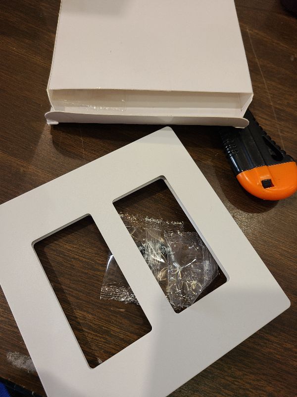 Photo 1 of (5 Pack) BESTTEN USWP6 Matte Snow White Screwless Decorator Wall Plate, 2-Gang Outlet Cover, Decor Switch Face Plate, H4.69” x W4.73”