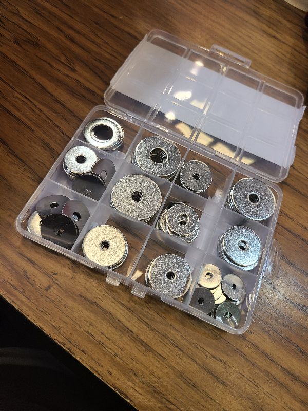 Photo 1 of 110 Pcs 304 Stainless Steel Metal Flat Washers for Screws and Bolts, Fender Washers Assortment Kit (12 Sizes M3-M12) for Automotive, Industrial & Home Use