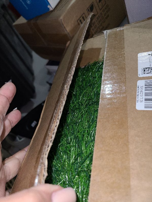 Photo 1 of 2 Pack 26"x30" Dog Grass Pee Pads, Reusable Artificial Grass Turf Rug for Puppy & Cats, Washable Fake Grass Mat Dog Pee Pad Replacement Outdoor Indoor Potty Training Pads with Drainage Holes