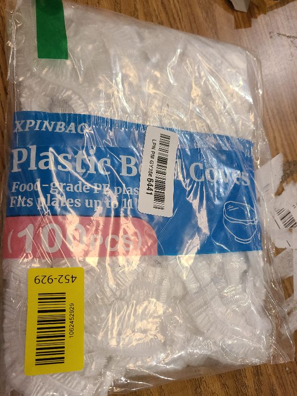 Photo 1 of 100pcs Plastic Bowl Covers,Elastic Reusable Food Covers,Shower Caps for Sourdough Bread Proofing,Outdoor Disposable Plastic Wrap for Food Storage,Fits Bowls Up to 11"