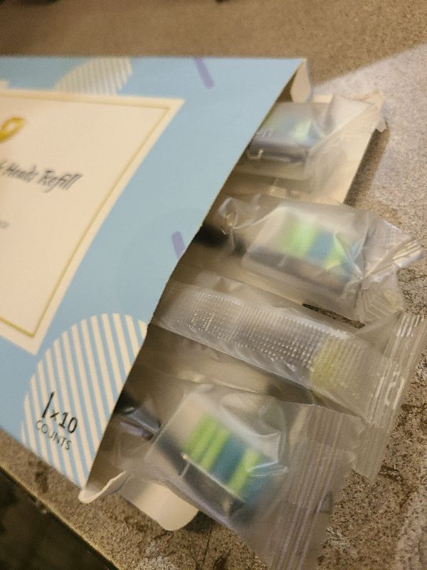 Photo 1 of 10Pack Replacement Toothbrush Heads Compatible with fairywill P11 T9 Electric Toothbrush, W Shape Bristle Designed, Soft and Sanitary for Model P11 T9 Toothbrushes (Black)