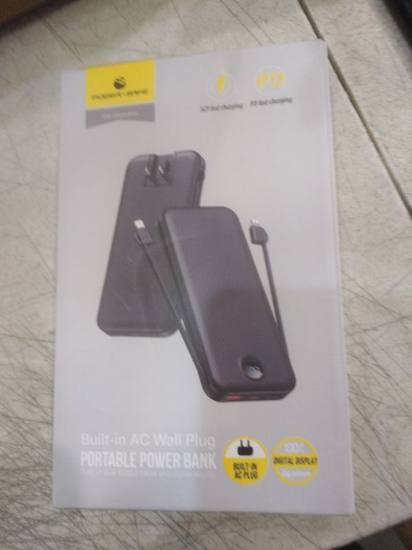 Photo 1 of 12000mAh Ultra-Portable-Charger-Power-Bank with Built in Cables&AC Wall Plug, PD20W USB-C Fast Charging Cell Phone Charger Battery Pack,LED Display Travel Battery Bank for All iPhone,Samsung,Android