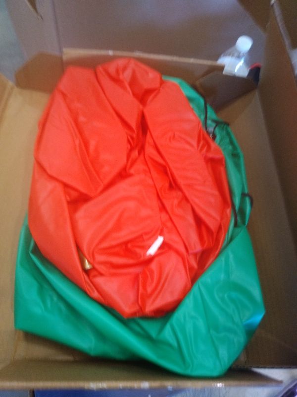Photo 1 of 2 Pieces 32 Inch Giant PVC Inflatable Christmas Decorated Ball Ornaments Outdoor Large Xmas Blow Ball Decorations for Christmas Themed Party Ornaments(Solid,Red Green)