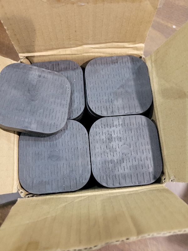 Photo 1 of 12 Pack Furniture Risers 1, 2 or 3 Inch, Adjustable Bed Risers Heavy Duty For Table Desk Couch Chair Sofa Cabinet Bed Legs Dorm, Square Stackable Bed Raisers Blocks Lift Height 1", 2" or 3", Black-1