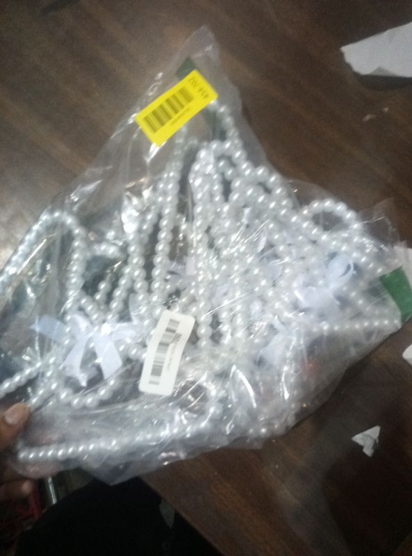 Photo 1 of 10 Pack Pearl Beads Clothes Hangers, Small Elegant Standard Hanger with White Ribbon Trim Hangers for Pet Dog