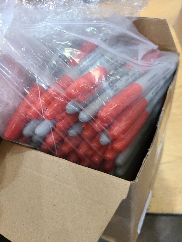 Photo 1 of 180 Pack Permanent Markers Bulk Fine Point Marker Pens Waterproof Quick Drying Smear Proof Pens Fine Tip Office School Supplies for Teachers Students Writing Doodling Marking Coloring (Black, Red)