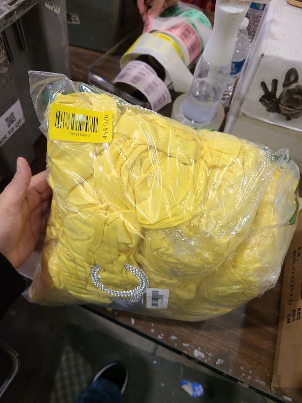 Photo 1 of 100PCS Wedding Chair Decorations Stretch Chair Bows and Sashes for Party Ceremony Reception Banquet Spandex Chair Covers slipcovers (100, Yellow)