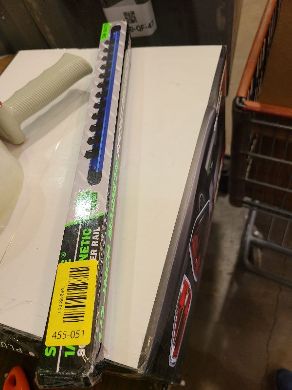 Photo 1 of 1/2-Inch Magnetic Socket Organizer Rail, Aluminum Alloy Socket Rail, Heavy Duty Sockets Holder with 12 Clips, 360° Swivel Clip Tool Tray, Sockets Organizer for Tool Box Drawer (Blue)