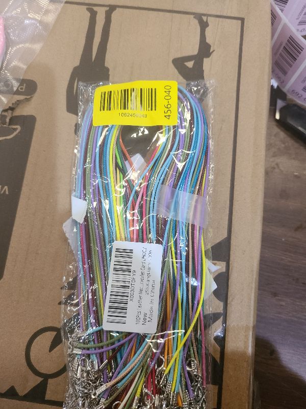 Photo 1 of 100Pcs Leather Necklace Cord with Clasps, Rope Necklace String, 25Color Necklace Cords for Pendants, 19.7" Premium Necklace Chains for Jewelry Making Supplies, 1.5mm Waxed Necklace Bracelet Cord DHOOZ