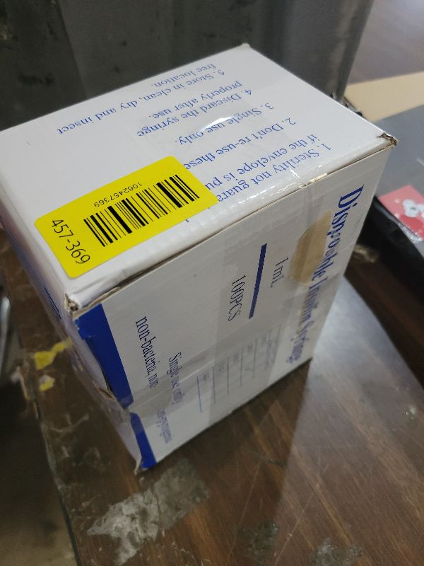 Photo 1 of 1ml/cc Syringe 29G 5/16 Inch (8mm) Disposable Syringes, Individually Wrapped, Pack of 100