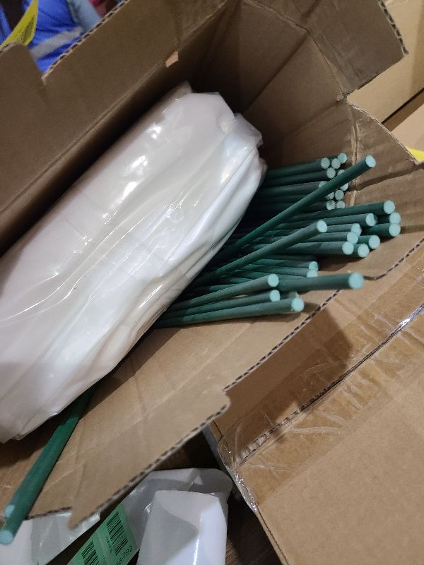 Photo 1 of 10x50ft Plant Cover Freeze Protection Garden Hoops Kit for Winter, Fabric Floating Row Cover Frost Cloth Outdoor Plant Blanket for Frost Snow Protection, Greenhouse Garden Tunnel Hoops for Raised Beds