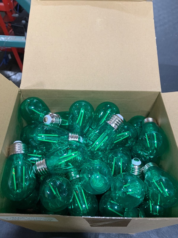 Photo 1 of 100 Pack Red and Green S14 LED Light Bulbs 2 Watt E26 Base Christmas Red and Green Colored Bulbs Shatterproof Replacement Waterproof String Lights for Indoor Outdoor Village, Porch, Bistro Decor