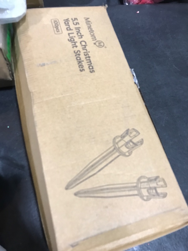 Photo 1 of 100-Pack Christmas Light Yard Stakes, 5.5 Inch Lighting Stakes for C7 C9 Christmas Lights Outdoor, Universal Yard Stakes for Outdoor Holiday Lights Use on Garden Lawn Patio Pathway Walkway – Black