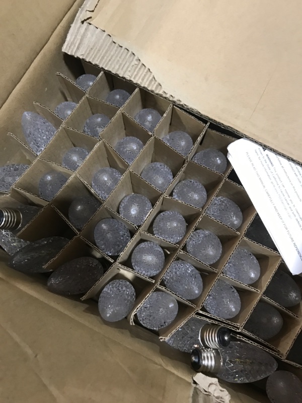 Photo 1 of 100 Pack C9 LED Replacement Christmas Light Bulb, C9 Shatterproof LED Bulb for Christmas String Light, E17 Intermediate Base, Commercial Grade Dimmable Bulbs, Pure White