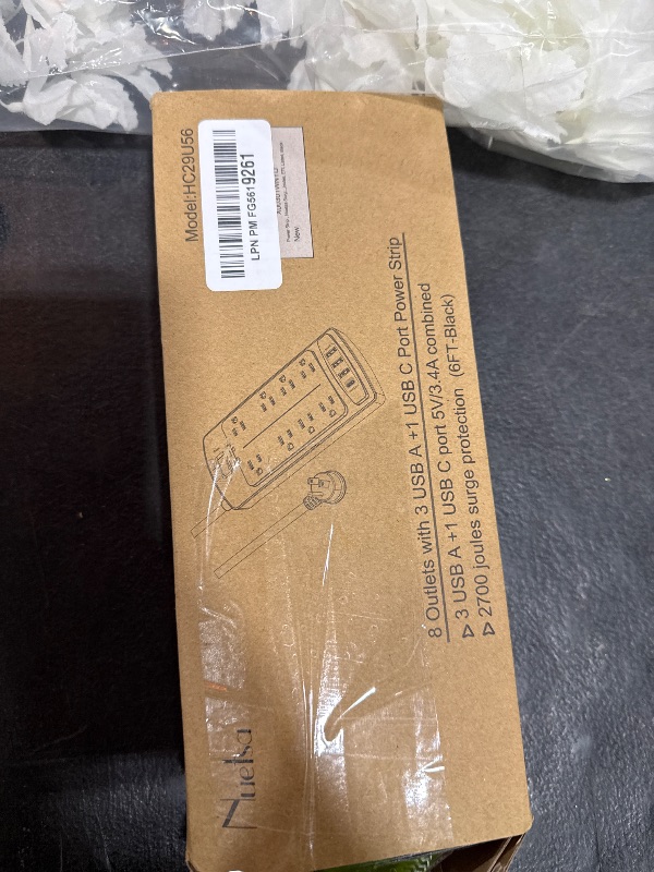 Photo 1 of *SEE CLERK NOTES* Surge Protector Power Strip - Nuetsa Flat Plug Extension Cord with 8 Outlets and 4 USB Ports, 6 Feet Power Cord (1625W/13A), 2700 Joules, ETL Listed, Black