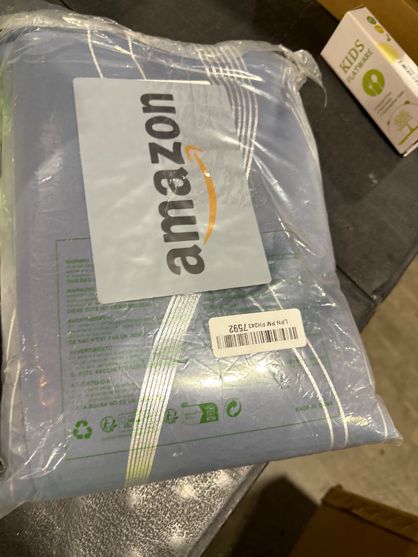 Photo 1 of NICETOWN Extra Long Blackout Curtains for Large Window, Grey, 52" x 102", 2 Panels, Foil Printed Wave Lines Energy Saving Thermal Insulated Blackout Draperies for Kids Nursery Boys Bedroom