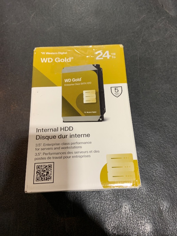 Photo 1 of Western Digital 24TB WD Gold Enterprise Class SATA Internal Hard Drive HDD - 7200 RPM, SATA 6 Gb/s, 512 MB Cache, 3.5" - WD242KRYZ
