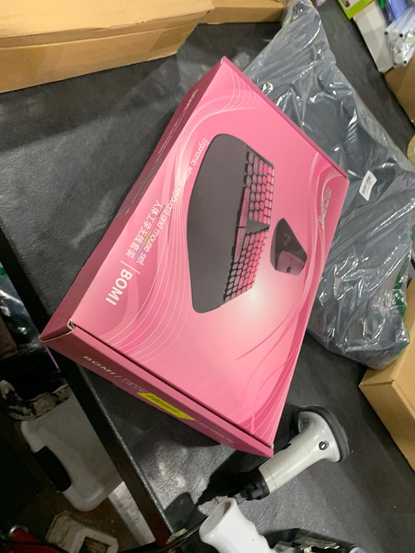 Photo 1 of Ergonomic Wireless Keyboard and Mouse Set Wireless Keyboard Silent Mice Set with Wrist Rest for Computer, Laptop, PC, Mac, Windows Black Pink