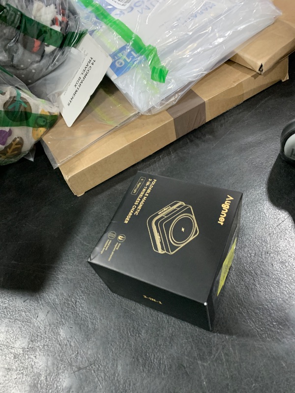 Photo 1 of ?2026 Upgraded?Wireless Charger 3 in 1, Foldable Wireless Charging Station with Light for Apple MagSafe Charger, Travel Magnetic Charger for iPhone 17/16/15/14/13/12 Apple Watch AirPods (20W Adapter)