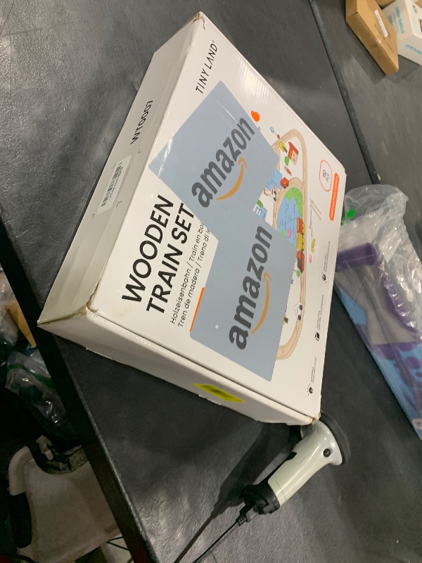 Photo 1 of Tiny Land 110PCS Wooden Train Set – Toy Train with Tracks for Kids Ages 3-7, Compatible with Major Brands, Ideal Railway Playset for Boys and Girls, Great Birthday