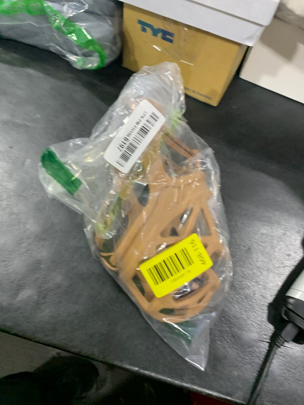 Photo 1 of BARKLESS Dog Muzzle, Basket Muzzle for Biting, Chewing and Scavenging, Humane Cage Mouth Cover, Perfect for Grooming and Training Large Aggressive Reactive Dogs (L, Brown)