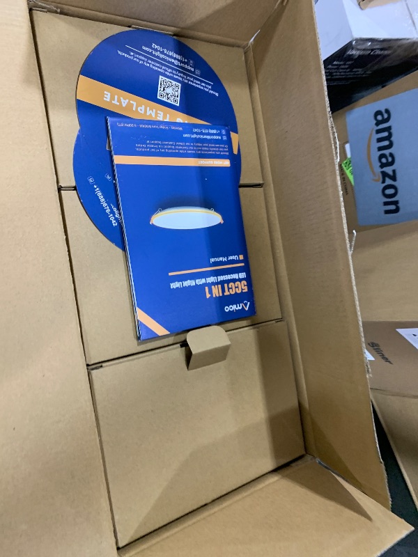 Photo 1 of Amico 12 Pack 4 Inch 5CCT LED Recessed Ceiling Light with Night Light, 2700K/3000K/3500K/4000K/5000K Selectable Ultra-Thin Lighting, 10W=90W, 700LM, Dimmable Canless Wafer Downlight - ETL&FCC