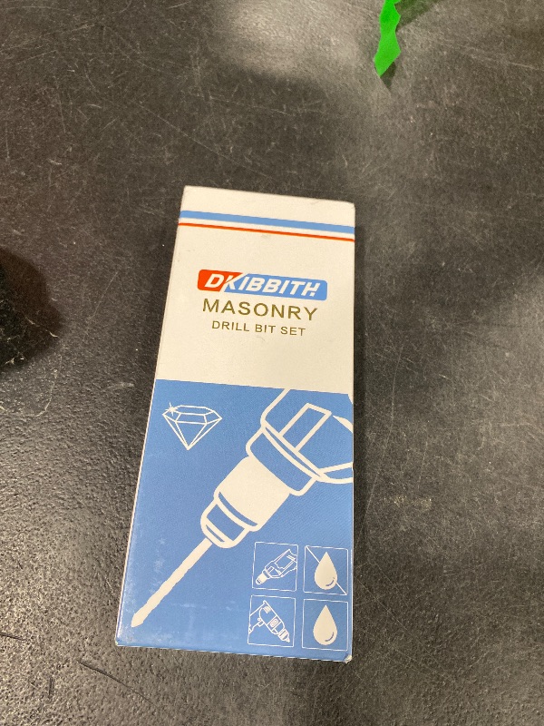 Photo 1 of 10-Piece Masonry Drill Bit Set for Concrete Tile Glass Ceramic Brick,1/8 to 1/2 Inch Drilling Bits with Triangle Handle,Tungsten Steel Alloy Tip.?Black?